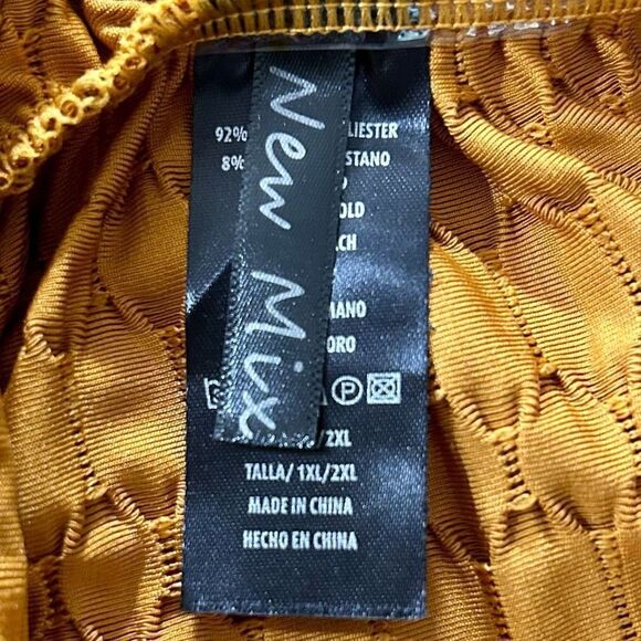 New Mix Brazillian Leggings Women's 2XL Mustard Yellow Textured Workout Soft New - Picture 11 of 13